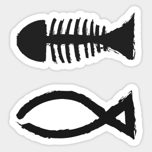 fish bone japan art Sticker